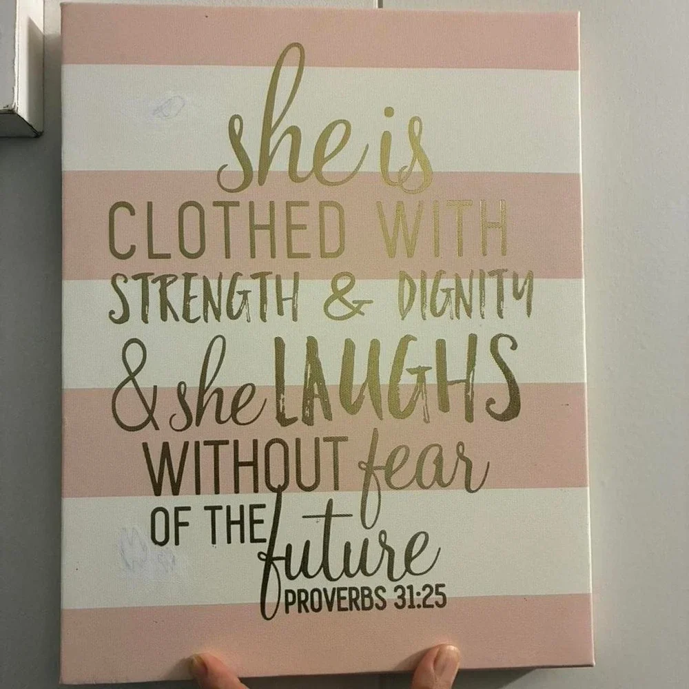 Unbranded Canvas Wall Art Girls OS Pink Good Girl Boss Proverbs 31:25 Set